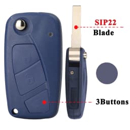Jingyuqin 10pcs/lot GT10/SIP22 Black/Blue Flip Remote Key Shell Case For FIAT Punto Ducato Stilo Panda Iveco Lancia 2/3 Buttons