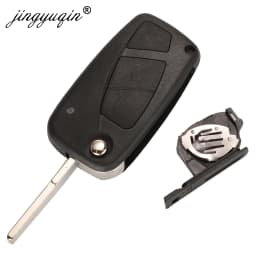 Jingyuqin 10pcs/lot GT10/SIP22 Black/Blue Flip Remote Key Shell Case For FIAT Punto Ducato Stilo Panda Iveco Lancia 2/3 Buttons