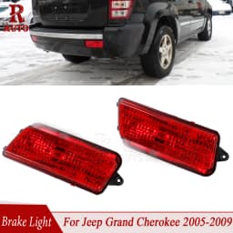 R-AUTO Red Len Tail Brake Light Taillights For Jeep Grand Cherokee 2005-2010 Fog Lamp Rear Bumper Reflector Light Without Bulb