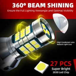 2pcs Car W21/5W LED Blub Daytime Running Light W21W 7443 7440 DRL For Mazda 2 DL DJ 3 BP BT-50 CX-30 CX-5 KF CX-9 MX-5 RF Targa