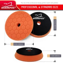 Sharkfox 5/6 inch Car Polishing Pad Sponge Buffing Waxing Clean Polish Buffer Drill Wheel Polisher Removes Scratches Car Repair
