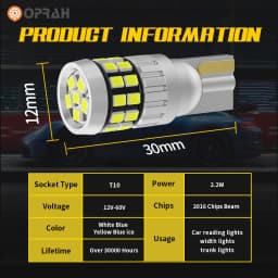 10pcs T10 LED W5W Bulbs 12V 24V For Car Truck Interior Lights Canbus No Error Super Bright 2016*30SMD License Plate Signal Lamps