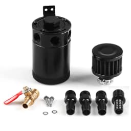 Universal Aluminum 2-port/ 3-port Oil Catch Can Tank with Breather Filter Engine Mini Oil Separator