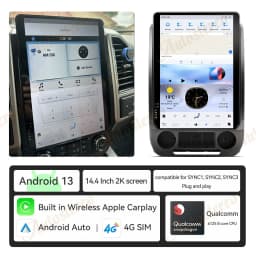 14.4 Inch Android 128G For Ford F150 F250 F350 2015-2021 Tesla Style Car GPS Navigation Multimedia Player Radio Tape Headunit HD