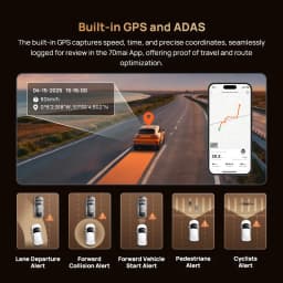 70mai 4K T800 3-Channel Dash Cam, Front Rear Interior Triple HDR, Supercapacitor Built-in GPS&ADAS, 24H Parking Guardian 4G LTE