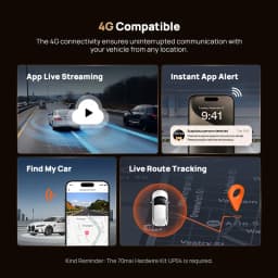 70mai 4K T800 3-Channel Dash Cam, Front Rear Interior Triple HDR, Supercapacitor Built-in GPS&ADAS, 24H Parking Guardian 4G LTE