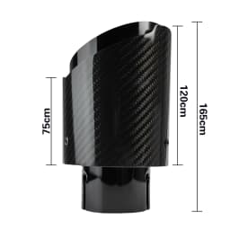 1 Pcs Universal Car Carbon Fibre Tail Throat Stainless Steel Bright Black Twill Glossy Muffler Exhaust Nozzle Tip