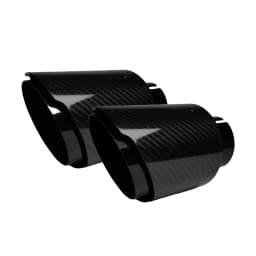 1 Pcs Universal Car Carbon Fibre Tail Throat Stainless Steel Bright Black Twill Glossy Muffler Exhaust Nozzle Tip