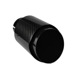 1 Pcs Universal Car Carbon Fibre Tail Throat Stainless Steel Bright Black Twill Glossy Muffler Exhaust Nozzle Tip