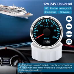 HD 52MM GPS Speedometer 30/60/80/120/200 Km/h Boat Car Truck Speed Gauge Meter 7 Color Backlight With GPS Antenna 9-32V