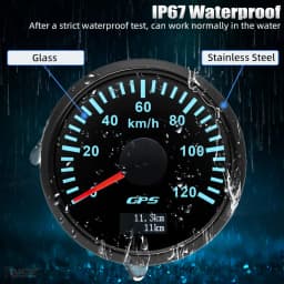 HD 52MM GPS Speedometer 30/60/80/120/200 Km/h Boat Car Truck Speed Gauge Meter 7 Color Backlight With GPS Antenna 9-32V