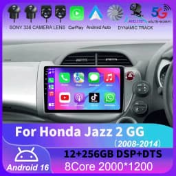 For Honda Jazz 2 GG 2008 - 2014 Fit 2 GE GP GE 2007 - 2014 GPS Car Radio Navigation Multimedia Video Player Stereo BT Android 16