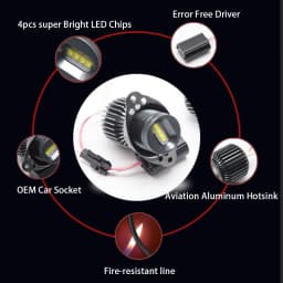 Daytime Light 160W/pair 6000K White Color DRL LED Marker Light Angel Eyes Bulbs for BMW 3 series E90 E91 LCI Halogen 09-11