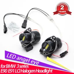 Daytime Light 160W/pair 6000K White Color DRL LED Marker Light Angel Eyes Bulbs for BMW 3 series E90 E91 LCI Halogen 09-11