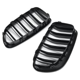 Glossy Black Front Kidney Double Slat Grill Grille For BMW 5 Series F10 F11 F18 2010-2017 Dual Line Racing Grills