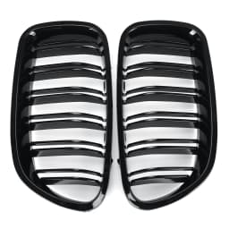 Glossy Black Front Kidney Double Slat Grill Grille For BMW 5 Series F10 F11 F18 2010-2017 Dual Line Racing Grills