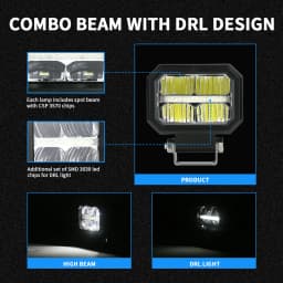 NLpearl 4 inch Led Work light Bar off road High Power Spotlights Motorcycle Offroad Driving for 4x4 ATV Car Truck Accessories