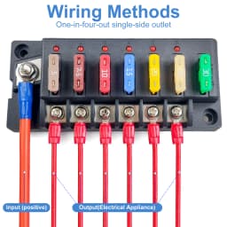 4/6Way Fuse Block 12V Blade Fuse Box Holder with LED Indicator Waterproof Cover Safe Compact Circuit Fuse Box for Car Boat