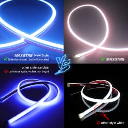 2x Ultrafine DRL 30 45 60cm Daytime Running Light Universial Flexible Soft Tube Guide Car LED Strip White Red Blue Yellow Light
