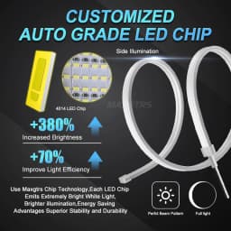 2x Ultrafine DRL 30 45 60cm Daytime Running Light Universial Flexible Soft Tube Guide Car LED Strip White Red Blue Yellow Light