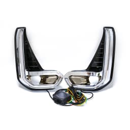 For Toyota Hilux Revo 2020 2021 Led DRL Fog Lamp Daytime Running Light Day Bumper Driving Waterproof Turn Signal Wires Switch