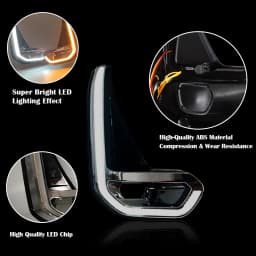 For Toyota Hilux Revo 2020 2021 Led DRL Fog Lamp Daytime Running Light Day Bumper Driving Waterproof Turn Signal Wires Switch
