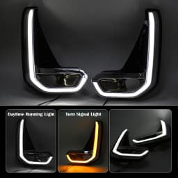 For Toyota Hilux Revo 2020 2021 Led DRL Fog Lamp Daytime Running Light Day Bumper Driving Waterproof Turn Signal Wires Switch