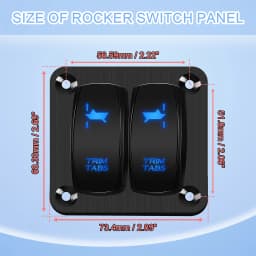 Trim Tabs Switch Panel (ON)-Off-(ON) Momentary Rocker Switch Panel for Marine Boat Console 12V/20A 24V/10A Waterproof IP68