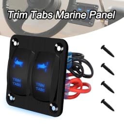 Trim Tabs Switch Panel (ON)-Off-(ON) Momentary Rocker Switch Panel for Marine Boat Console 12V/20A 24V/10A Waterproof IP68