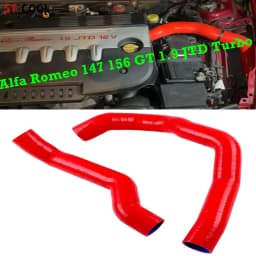 For Alfa Romeo 147 156 GT 1.9 JTD Turbo Upper & Lower To Intercooler Hard Silicone Hose 4Ply Red/Black/Blue/Green 1Pc Or 2Pcs