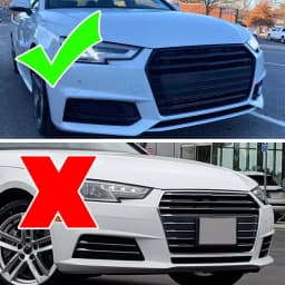 Glossy Black Front Bumper Fog Light Grille For Audi A4 For S4 B9 S-line 2016-2018 Honeycomb Mesh Pair Fog Lamp Cover
