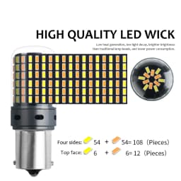 2PCS 1156 BA15S P21W BAU15S PY21W Canbus No Error LED Lights 7440 W21W T20 Car DRL Turn Signal Dual Mode Switchback Dual Color
