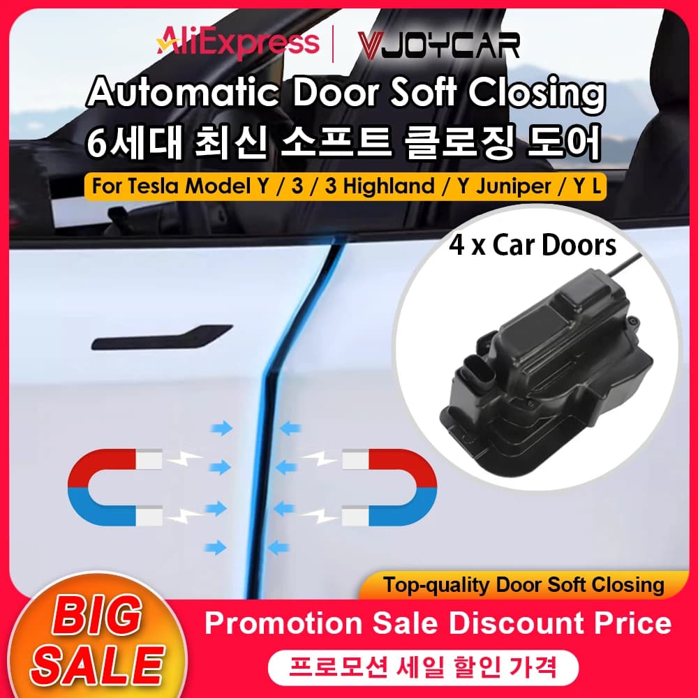 for Tesla Model Y 3 YL Soft Closing New Y Juniper Soft Close Smart Auto Electric Suction Door Closing Opening High Anti-Pinch