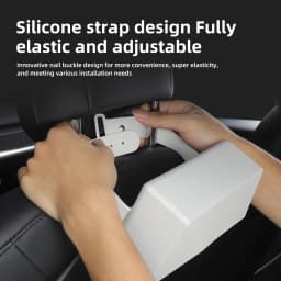 LUCKEASY Car Tissue Box For Tesla Model Y 3 X S Seat Back Hanging Silicone Tissue Holder Box With Fix Strap Interior Accessories