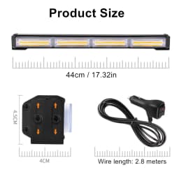 COB Amber Signal Light LED Traffic Adviser Car Emergency Strobe Lights Bar Yellow Red Blue Vehicle Flash Beacon 12V 24V