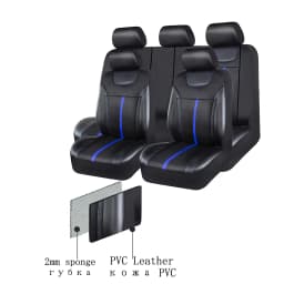AUTOKING PU Leather And Mesh Cloth Universal Car Seat Cover Set Car Accessories Unisex Fit Most CAR SUV Van Truck Seat Cushion