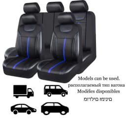 AUTOKING PU Leather And Mesh Cloth Universal Car Seat Cover Set Car Accessories Unisex Fit Most CAR SUV Van Truck Seat Cushion