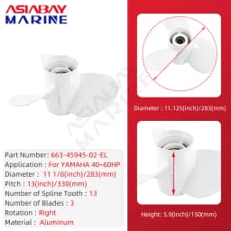 663-45945-02 Marine Propeller 11 1/8 * 13 For Yamaha 40 48 50 60 hp Aluminum Alloy Screw boat accessories Outboard Motor