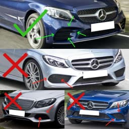 For Mercedes C Class Front Bumper Spoiler Splitter Air Intake Grille Trim Cover W205 S205 A205 C205 C200 C220d C300 2018-2021