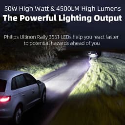 Philips LED H4 H7 H11 Ultinon Rally 3551 9005 9006 9012 Car Light 100W 9000LM 6500K White High Lumen Watt LED Automotive Lamps