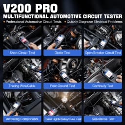 VDIAGTOOL V200PRO Automotive Power Circuit Probe 12/24V Electrical Short Open Breaker Finder Car Electrical Diagnostic 40FT Cabl