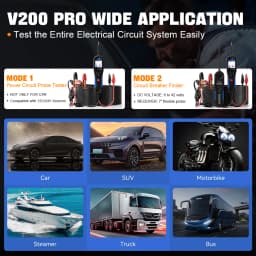 VDIAGTOOL V200PRO Automotive Power Circuit Probe 12/24V Electrical Short Open Breaker Finder Car Electrical Diagnostic 40FT Cabl