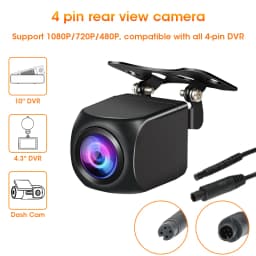 Universal 4 pin Rear View Camera For DVR IP68 Backup Camera Waterproof Night Vision 12V 1080P Reverse Camera 720P 480P 4pin Lens
