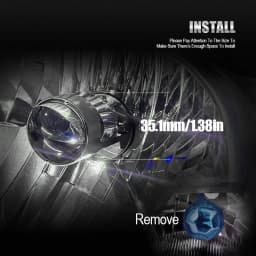2Pcs High Power Double Mini Lens H4 LED Headlight Bulb Projector Head Lamp High/Low Beam 360W 100000LM 3 Chips, 2 for High Beam