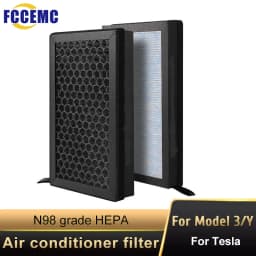 2pcs HEPA N98 For Tesla Model 3 Model Y Carbon Activated PM2.5 Cleaner Air Filter Conditioner Replacement Kit Car Accessories