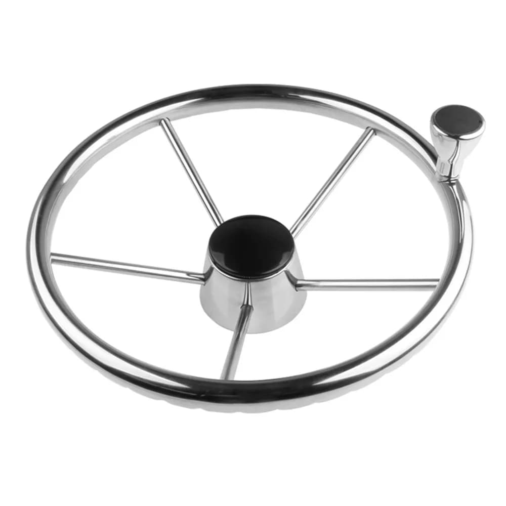Stainless Steering Wheel with Knob, Marine Boat Accessories, 13-1/2 ", 5 Spoke