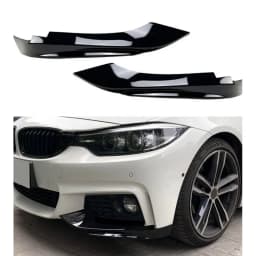 For BMW F32 F33 F36 4 Series 2014-2020 M-Sport M-Tech Front Bumper Lip Spoiler Carbon Fiber Look/Gloss Black Air Splitters