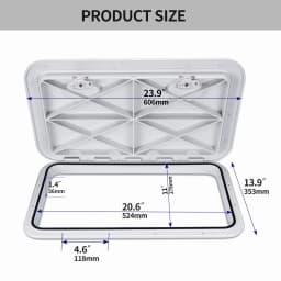 ABS Deck Access Hatch Cover, Waterproof, Anti-UV, Non-Skid Inspection, Marine Boat, Yacht, RV, 24 "x 14"