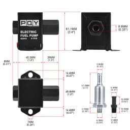 Universal 12V Electronic Inline Fuel Pump 4-7PSI High Pressure 90LPH Gas Petrol Diesel Compatible 40104 40106 40107 P502