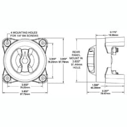 E-Series Water-Proof Ignition Protection 12-48V 350-600AMarine Single-Circuit Battery Isolation Switch Red With AFD